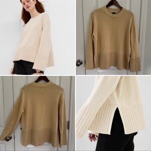 Gap Oversized 24/7 Split Hem Crewneck Sweater